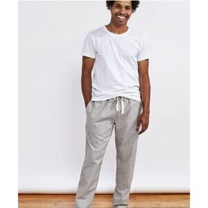 Men's Coyuchi Pajama Pant in Gulf Stripe size XL
